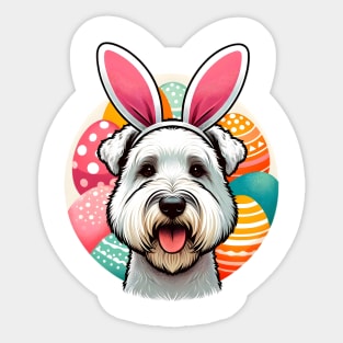 Sealyham Terrier with Bunny Ears Enjoys Easter Splendor Sticker